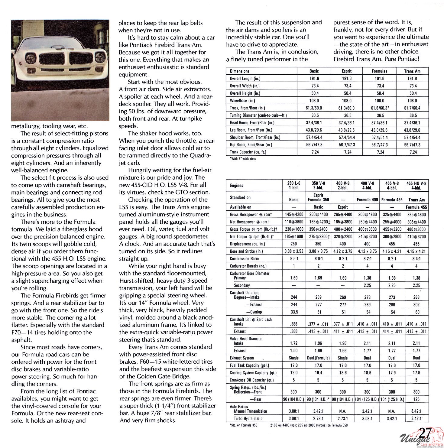 1971 Pontiac Performance Cars Brochure Page 2